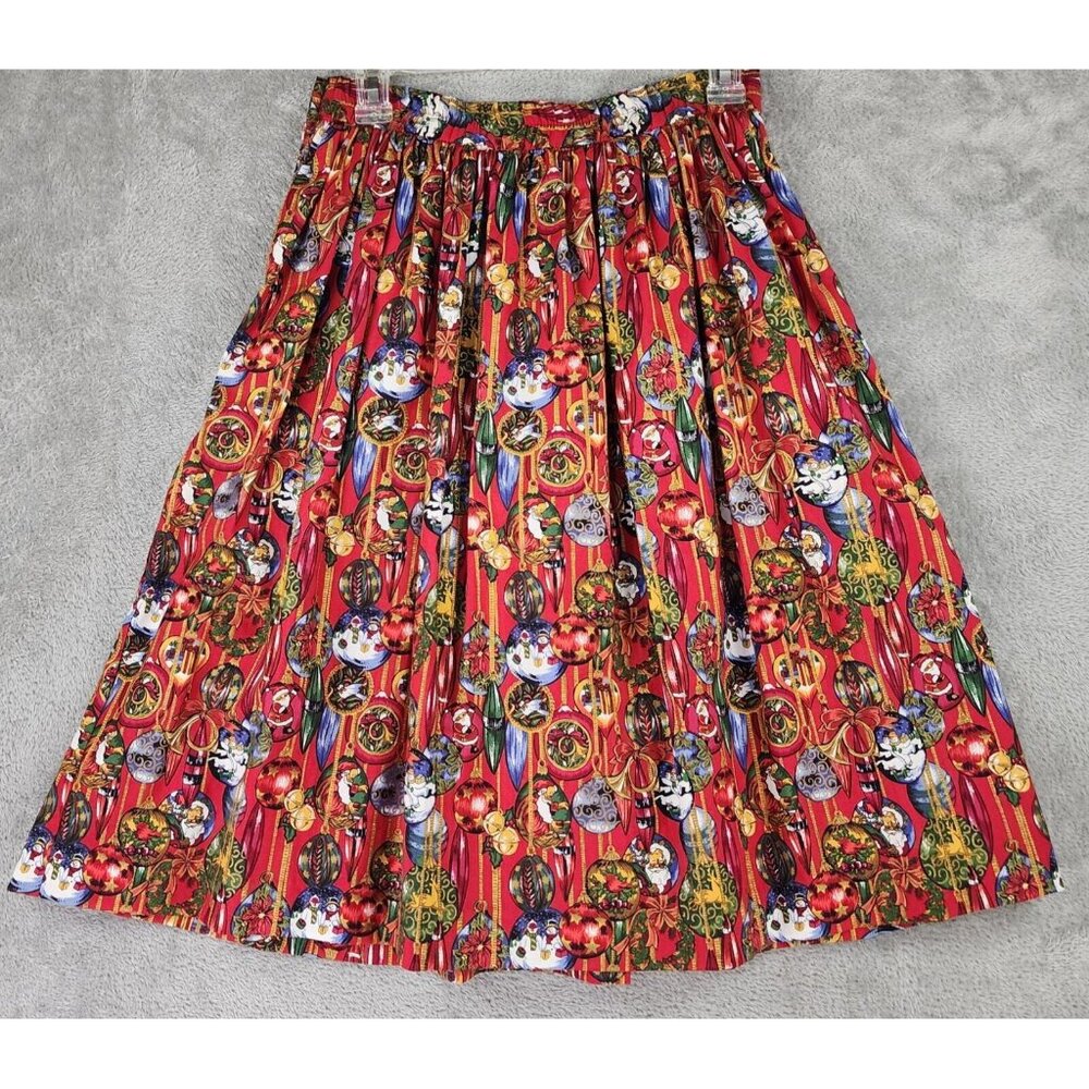 Charter Club Petites Skirt Womens Size 6 Red Christmas Holiday Vintage Midi USA - Picture 2 of 8